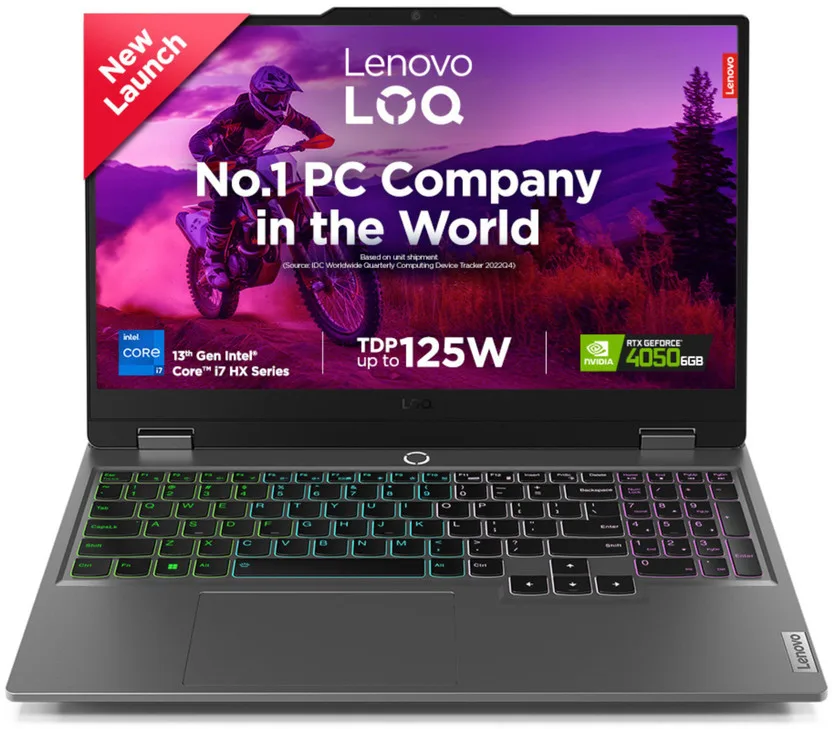 Lenovo LOQ Intel Core i7 13th Gen i7-13650HX - (16 GB/512 GB SSD/Windows 11 Home/6 GB Graphics/NVIDIA GeForce RTX 4050/144 Hz) LOQ 15IRX9 Gaming Laptop