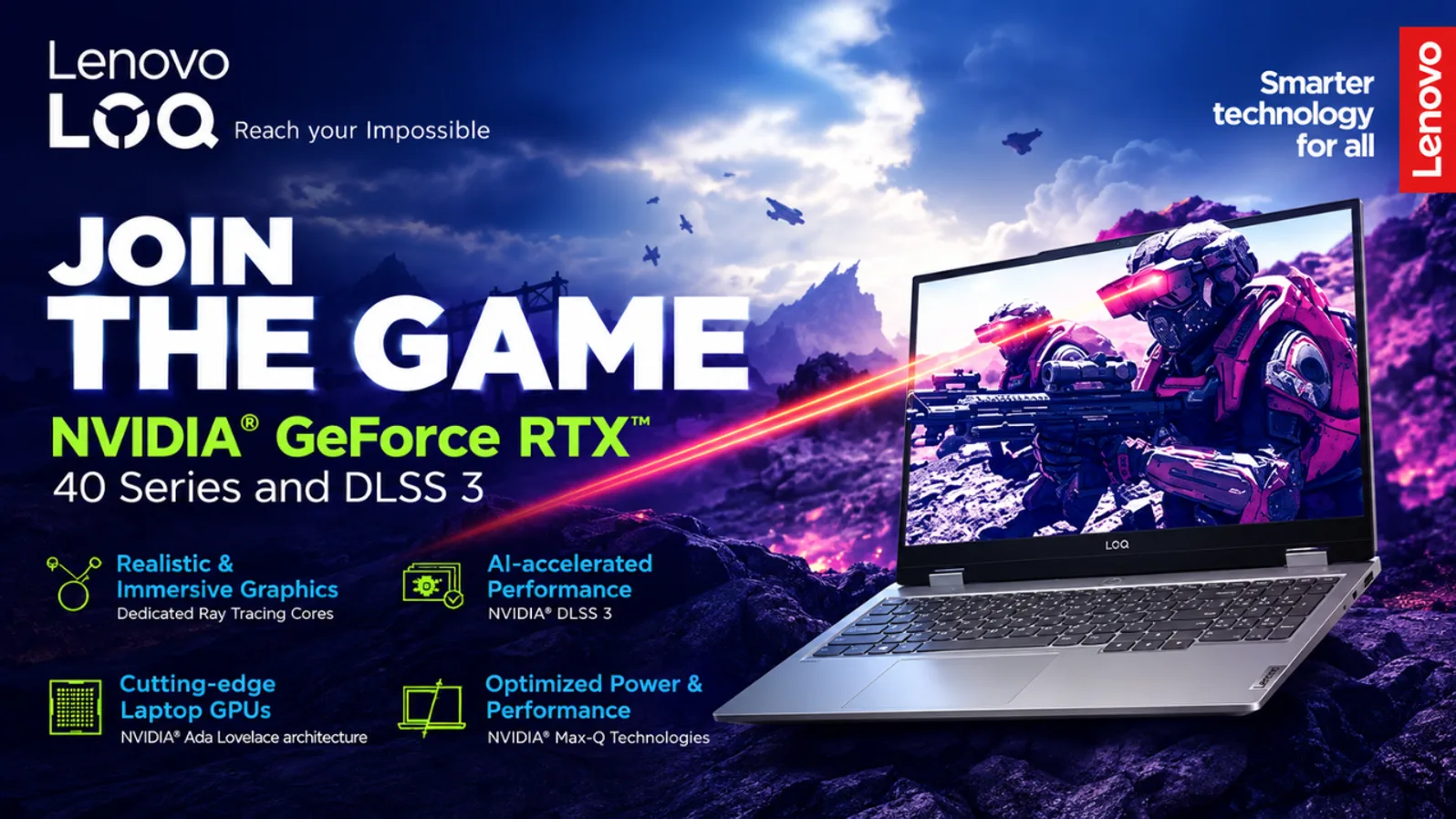 Lenovo LOQ Intel Core i7 13th Gen i7-13650HX - (16 GB/512 GB SSD/Windows 11 Home/6 GB Graphics/NVIDIA GeForce RTX 4050/144 Hz) LOQ 15IRX9 Gaming Laptop — showcase 1